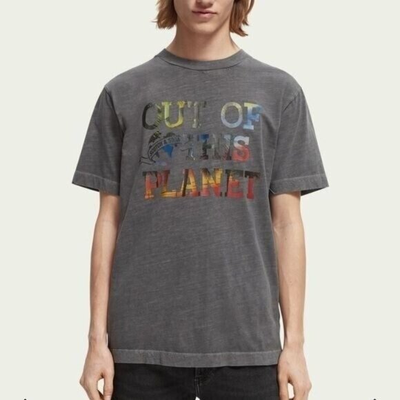 SCOTCH & SODA 100% cotton Graphic Garment-dyed graphic T-shirt Men Sz XL - Picture 1 of 11